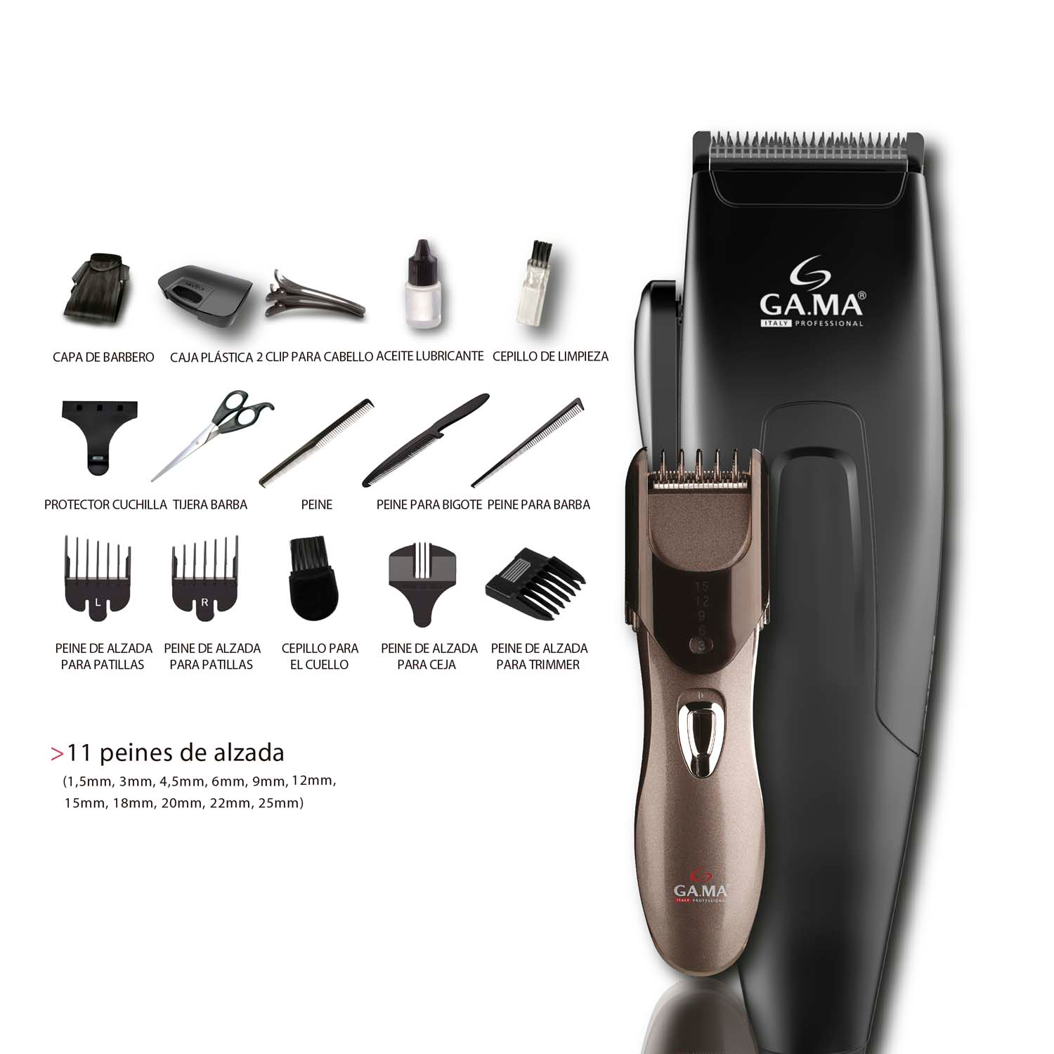 Corta pelo GM562 29 piezas 220 GA.MA