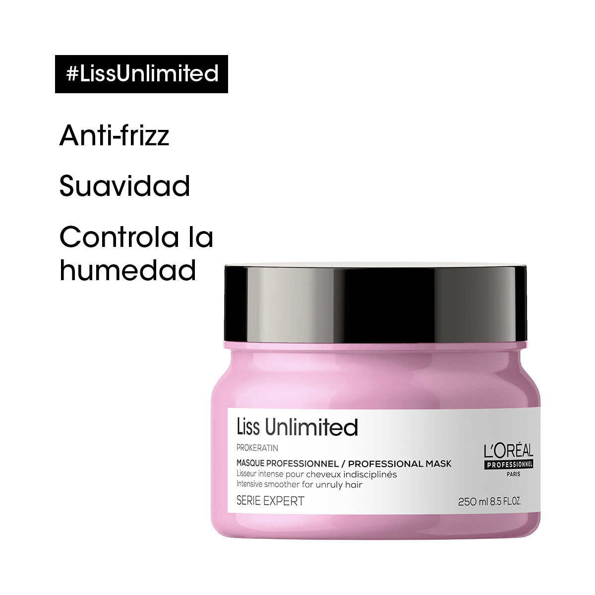 Mascarilla Liss Unlimited control anti frizz Loreal professionnel 250ml