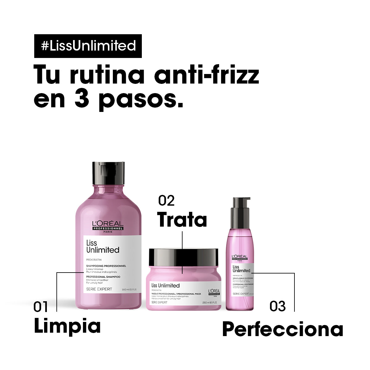 Mascarilla Liss Unlimited control anti frizz Loreal professionnel 250ml