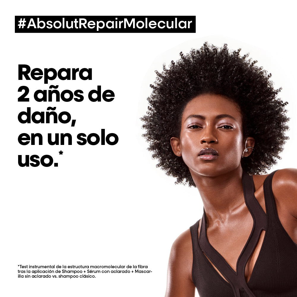 Shampoo reparador sin sulfato Absolut Repair Molecular para cabello muy dañado L'Oréal Professionnel 300 ml