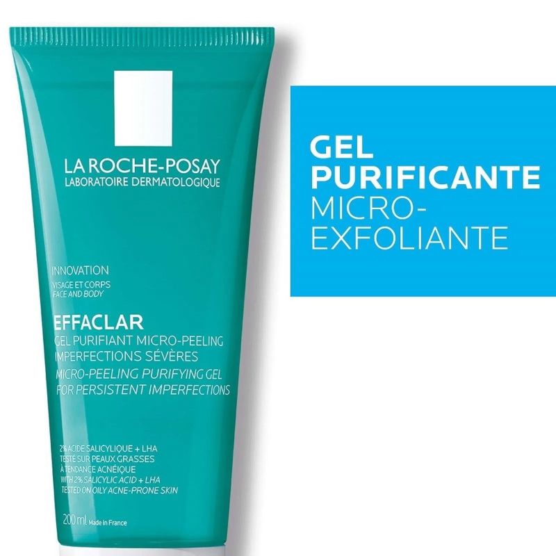  Limpiador en gel medicinal con ácido salicílico para piel  propensa al acné Effaclar de La Roche-Posay, 6.76 onzas líquidas : Belleza  y Cuidado Personal